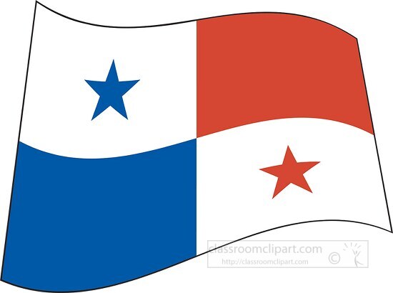 Panama flag flat design wavy clipart
