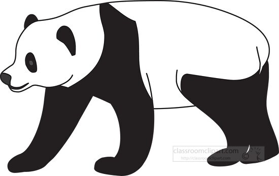 panda bear black outline
