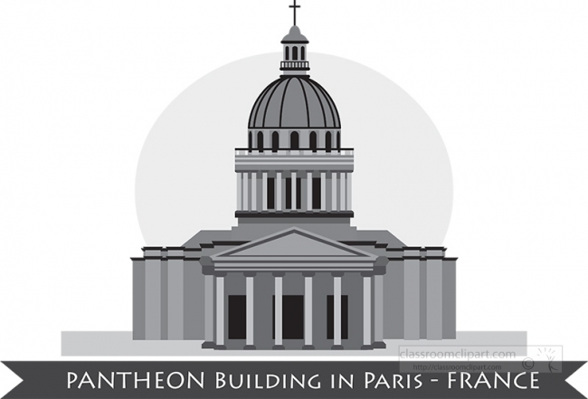 pantheon building in paris france gray color