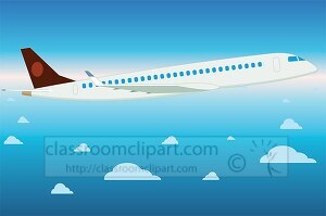 passenger aeroplane in the sky clipart