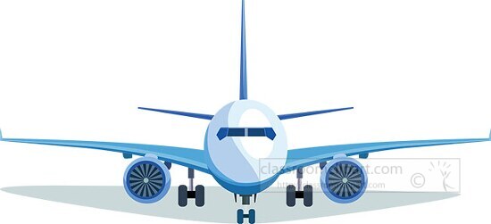 passenger airplane front view transportation clipart 318