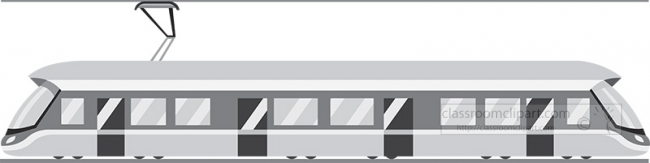 passenger tram transportation gray clipart