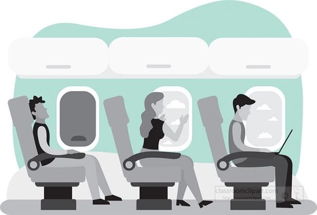 passengers seating in the interior plane gray color