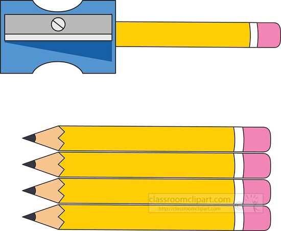 pencil with pencil sharpeners clipart