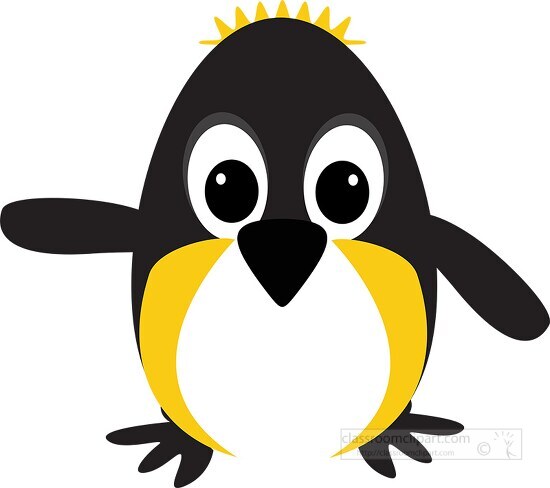 cute penguin cartoon black and white