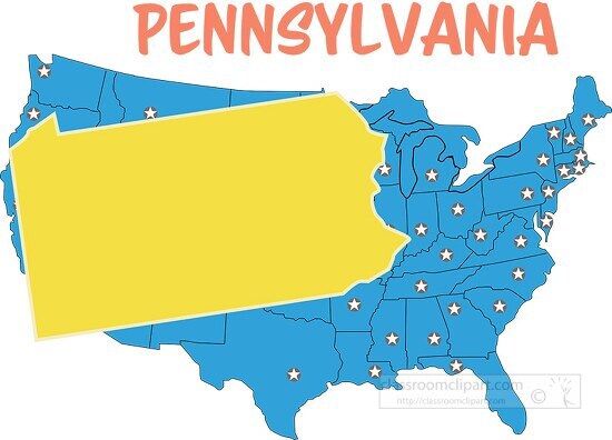 pennsylvania map united states clipart