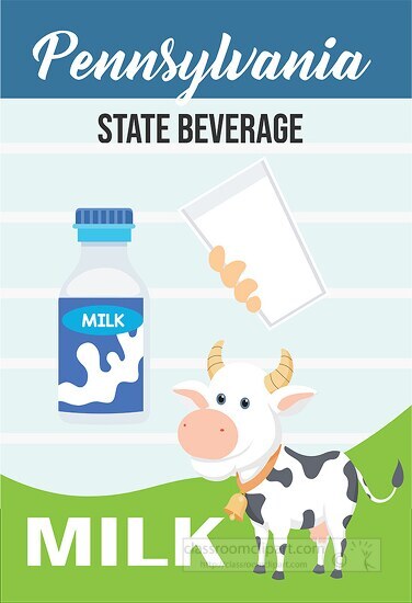 pennsylvania state beverage milk vector clipart