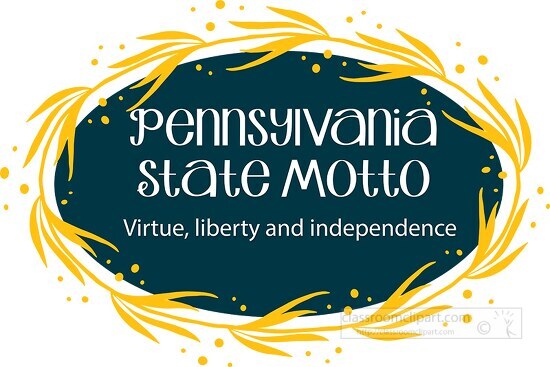 pennsylvania state motto decorative style clipart