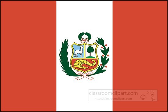 Peru flag flat design clipart