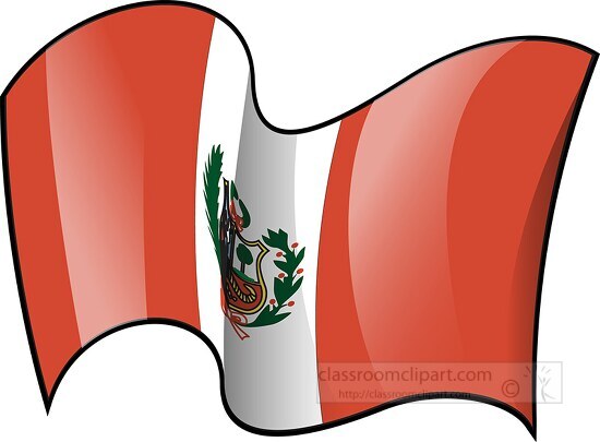Peru wavy country flag clipart