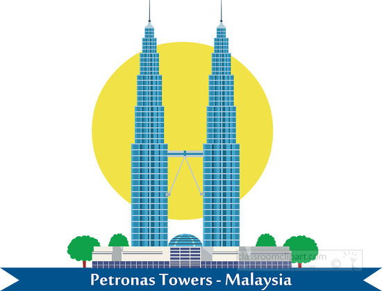 petronas towers malaysia clipart