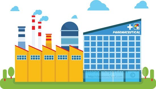 pharmaceutical manufacturing plant clipart