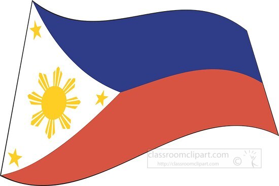 Philippines flag flat design wavy clipart