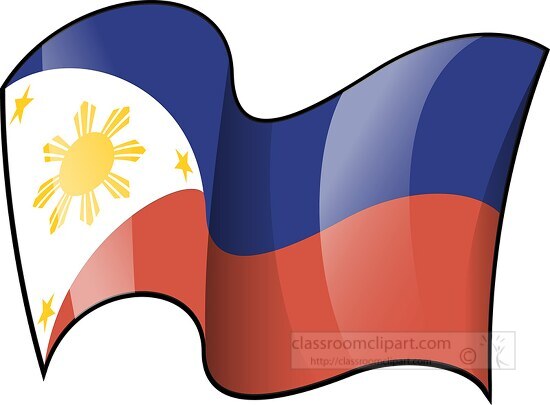 Philippines wavy country flag clipart