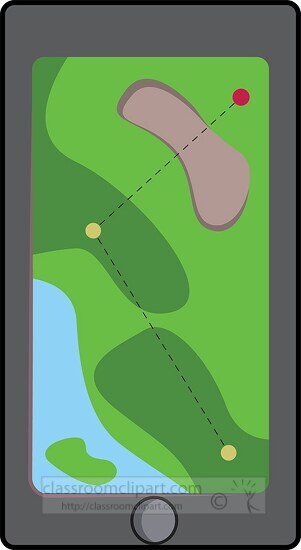 phone with app to help play golf clipart