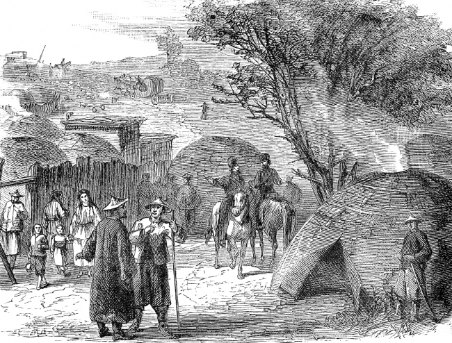 A Bouriat Village Historical Illustration