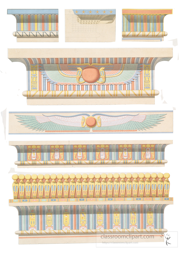 Ancient egypt architecture decoration of cornices