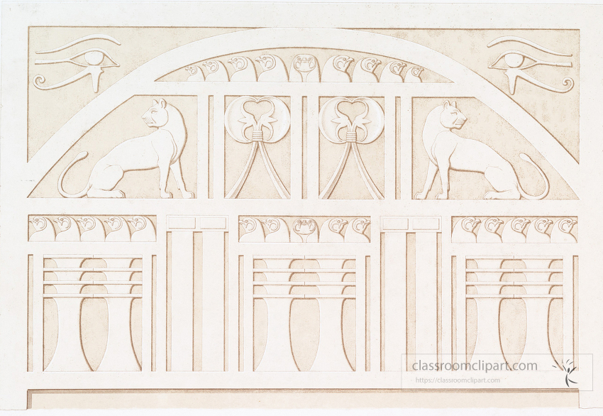 Ancient egypt architecture interior door crowns