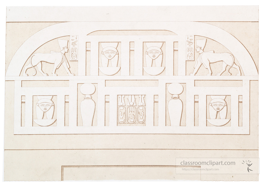 Ancient egypt architecture interior door crowns