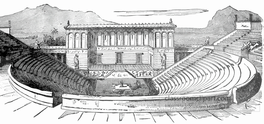 Ancient Greece Pictures and Illustrations-ancient greek open air theatre