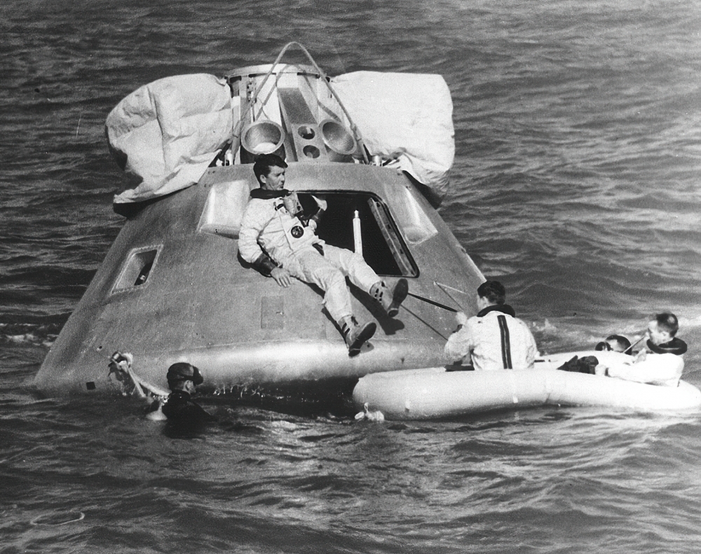 Apollo 1 backup crew water egress training