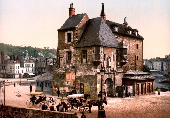 architecture Honfleur France historical print