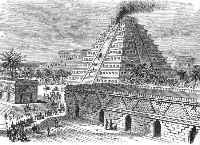 aztec city historical illustration