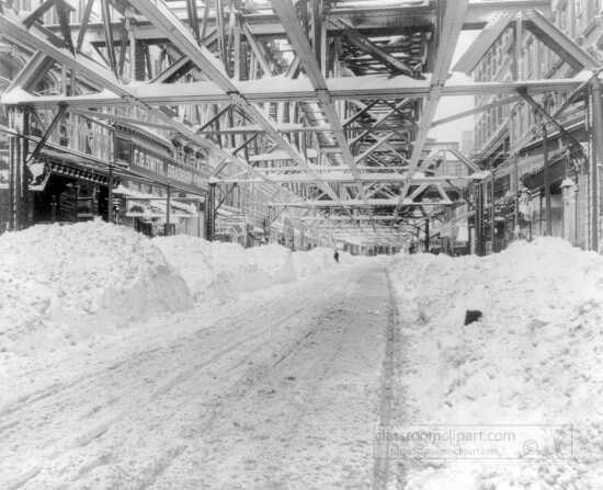 Blizzard of 1888 in New York City after plowing