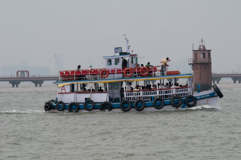 Boats in the Arabian Sea near Mumbai India