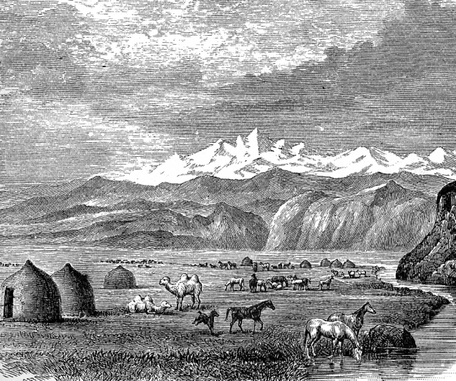 Camp Scene Near The Altai Mountains Historical Illustration