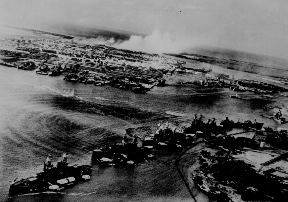 Captured Japanese photograph taken attack on Pearl Harbor 