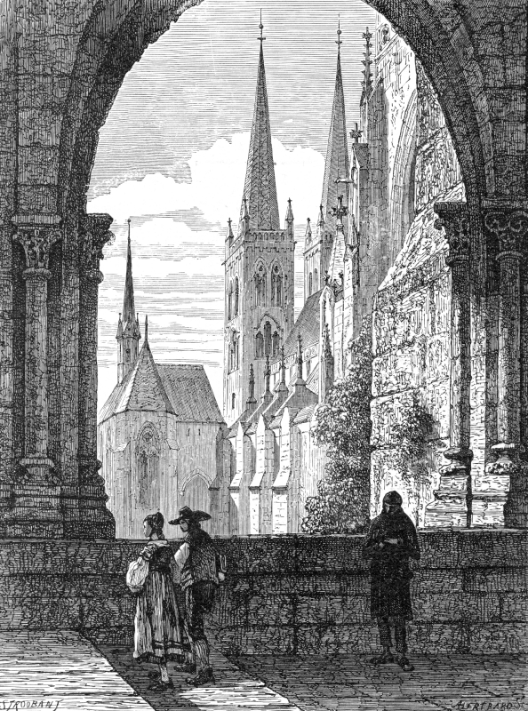 cathedral Halberstadt germany historical engraving 022