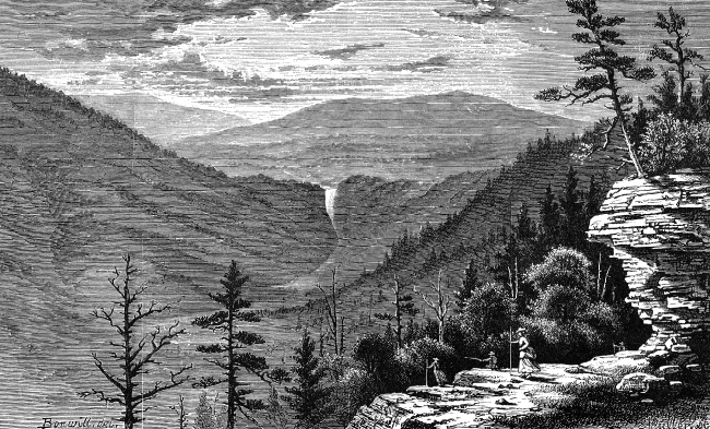 catskill mountains hudson river historic illustration