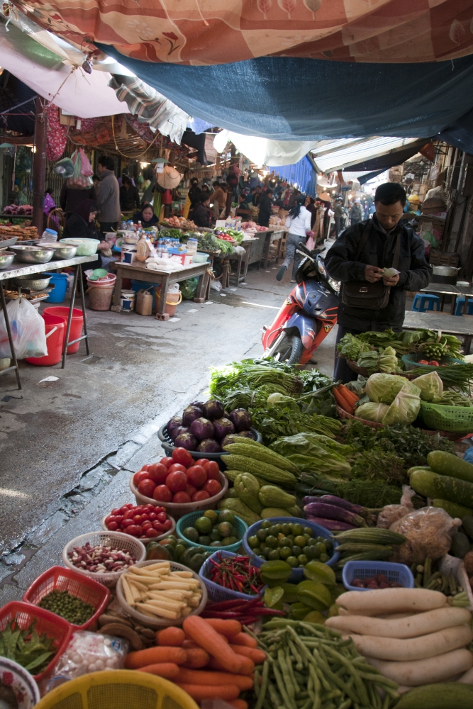 ccovered outdoor market in hanoi