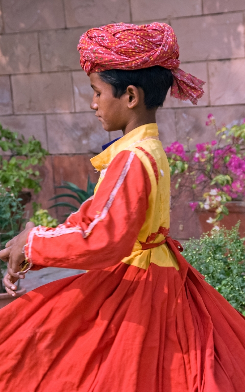 child wearing cultural clothes india