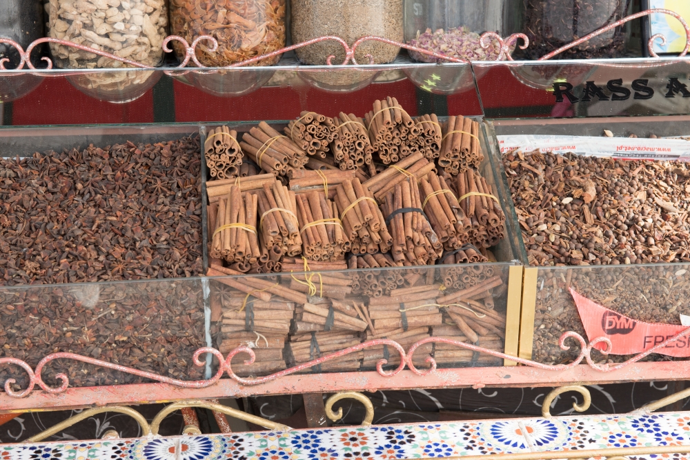 cinnamon spice for sale at the market marrakesh morocco