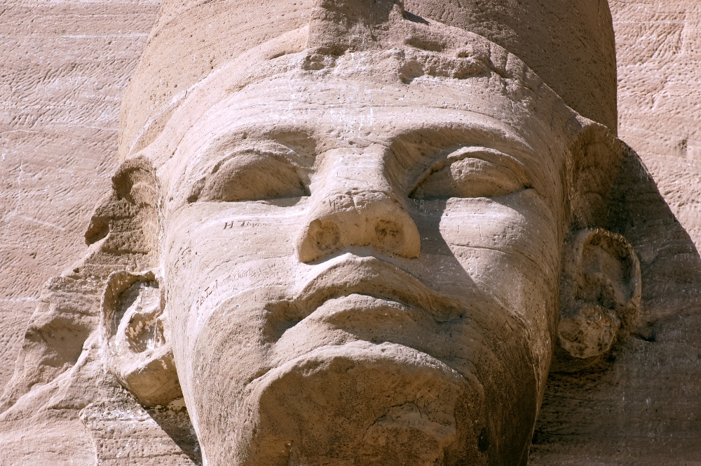 Close Up Of Statue Great Temple Abu Simbel Egypt