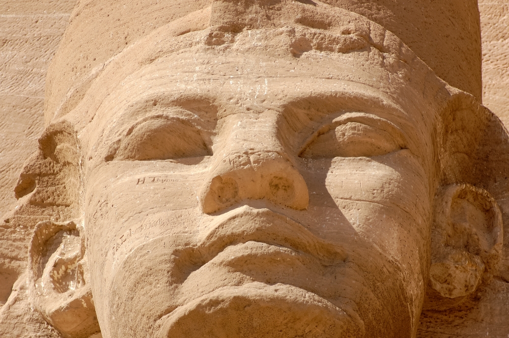 Close Up Of Statue Great Temple Abu Simbel Egypt