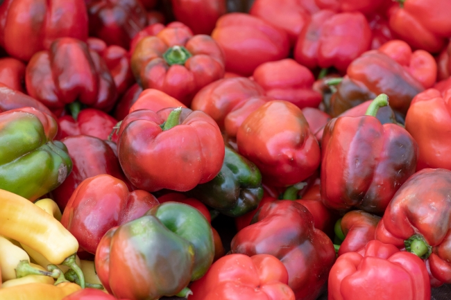Closeup of Colorful Fresh Bell Peppers