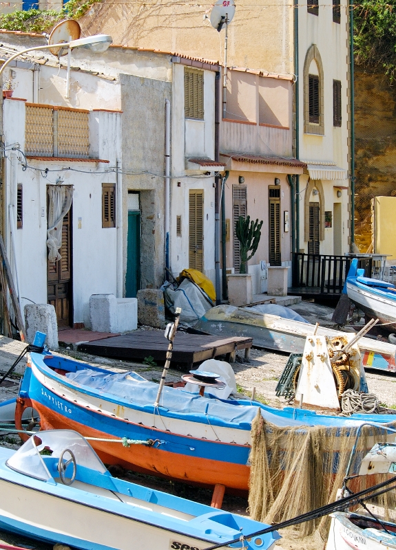 colorful fishing boats sicily italy