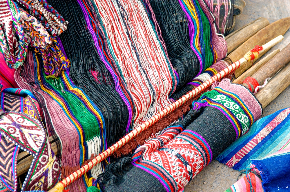 colorful wooven textiles cuzco peru 005