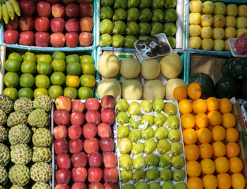 Colrful display of fresh fruit at Elephanta Island