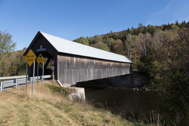 Covered bridge over the Connecticut River New Hampshire