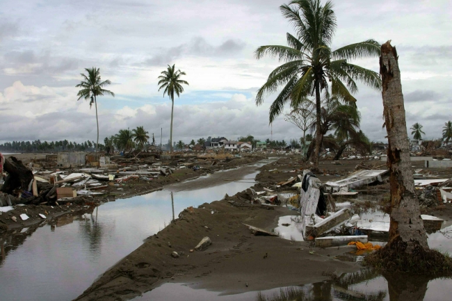 Debris litters the city of Meulaboh