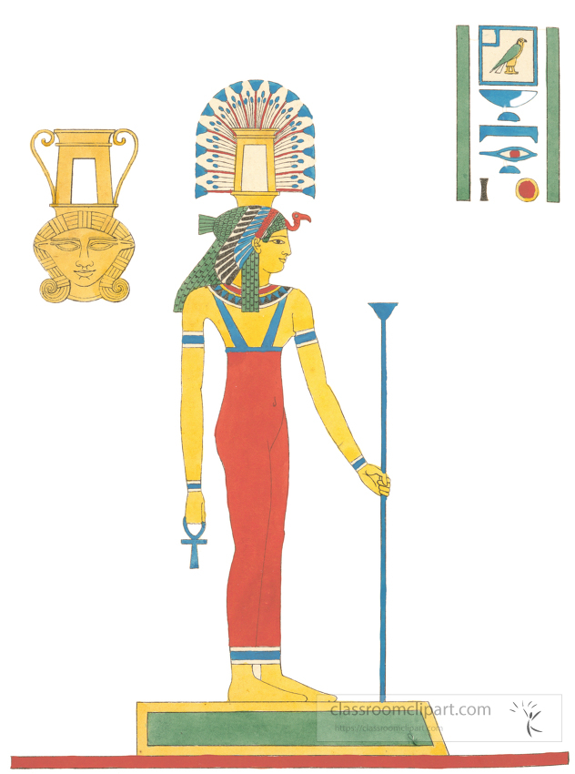 egyptian diety hathor color illustration