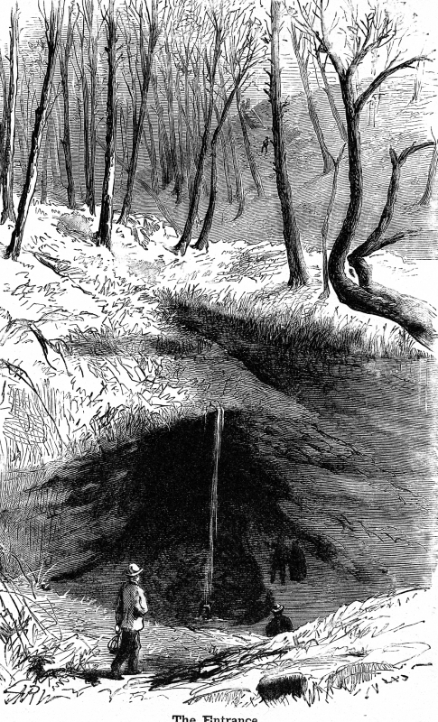 entrance mammoth cave kentucky historic illustration