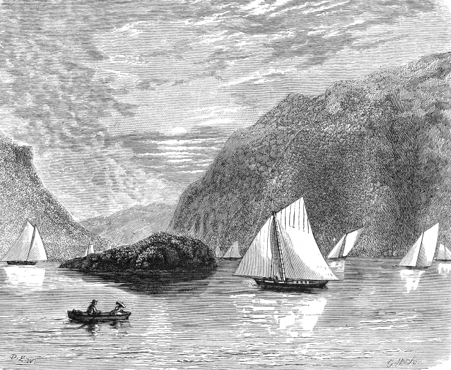 entrance to the highlands near newburgh historical illustration