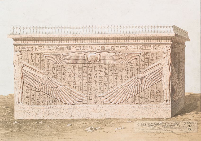 example of ancient egyptian sarcophagus color illustration