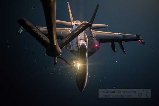 FA-18E Super Hornet is refueled by U.S. Air Force KC-135