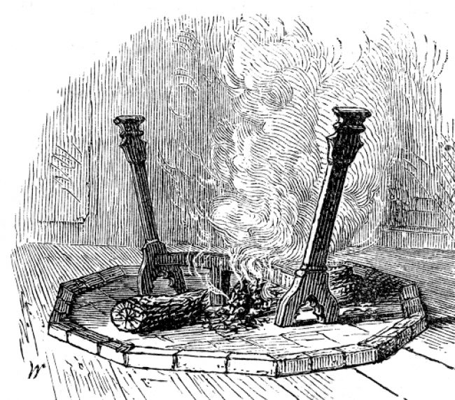 fireplace historical illustration